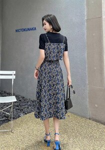 [现货]碎花连衣裙，气质显瘦，两色、四个尺码图片