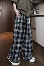 多色基础拖地高级感格子长裤格纹直筒垂感宽松阔腿休闲裤D502/P45，男装休闲裤，星座206（原A221）