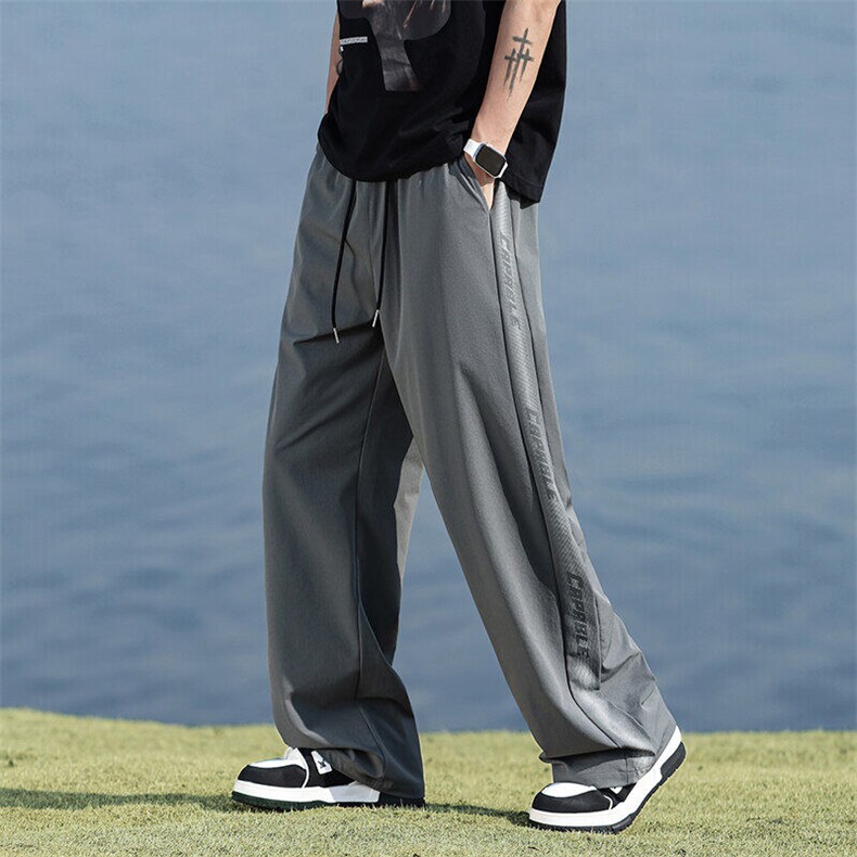 裤子男夏季薄款冰丝宽松直筒运动裤男青少年潮牌阔腿Q29128-特P25，女装休闲裤，星座610（原A335）