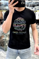 新款高端精品欧货夏季男T恤短袖潮流抖音A227B-A-733龙-P43，男装T恤，电商A227B（原钱塘4066-1）
