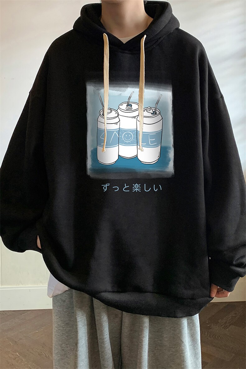 纯棉连帽卫衣男大码运动帽衫宽松薄WY2148-P35加绒款-P40,男装卫衣,电商A040