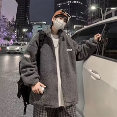 冬季两面穿加厚羊羔毛外套男士韩版潮流港风棉衣情侣宽松JKX17，男装棉衣，星座1116A-1（原606A）
