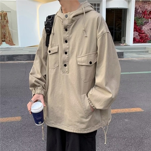 春秋季工装外套男潮牌机能风夹克男女高街连帽上衣JK7262-P53图片