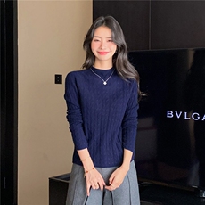 2025秋冬百搭时尚半高领抽条羊绒针织衫，女装羊绒衫，玛卡隆羊绒