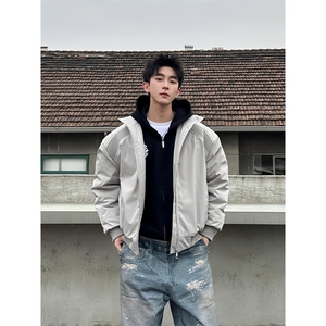 秋冬中性风保暖棉服男士cleanfit运动潮牌美式解构立领棒球服棉衣图片