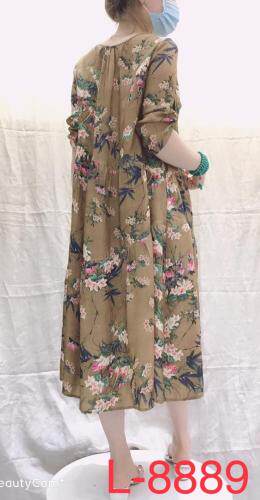 人丝面料高端连衣裙，XL-4XL，女装连衣裙，亿朵