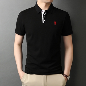夏季新款男士翻领短袖t恤中年有领男装上衣服休闲POLO衫,婚礼儿童衣服搭配图片