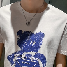 夏季新款男短袖青年百搭体恤宽松潮流圆领小熊印花T恤半袖上衣，男装T恤，电商A327