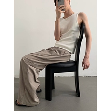 纯色阔腿裤女2025春夏新款高腰薄款垂感醋酸肌理山本裤子，男装休闲裤，星座1210-1
