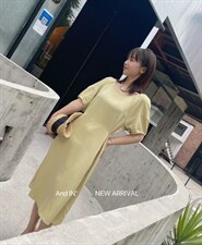 气质宽松造型连衣裙，女装连衣裙，AND IN+