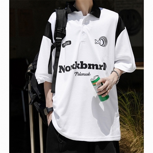 短袖t恤男潮牌夏季宽松五分袖潮流ins简约POLO衫休闲上衣T080-P35图片