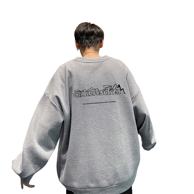 华夫格！华夫格上衣男圆领华夫格卫衣男大码长袖t恤男HY187-P30,男装卫衣,电商B367