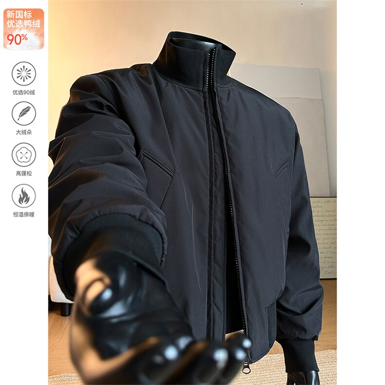 90白鸭绒飞行夹克冬季短款美式羽绒服外套男5D1143-TP109不,男装夹克,电商A102