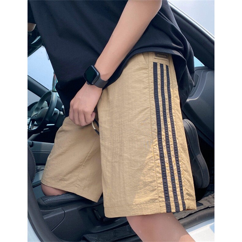 条纹短裤男夏季薄款尼龙速干五分裤三条杠运动休闲中裤KJ904,男装牛仔裤,星座1116A（原606A-3）