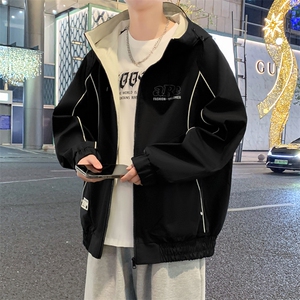 外套男学生潮流撞色连帽夹克春秋青少年帅气冲锋 A436-JK2589-P75图片
