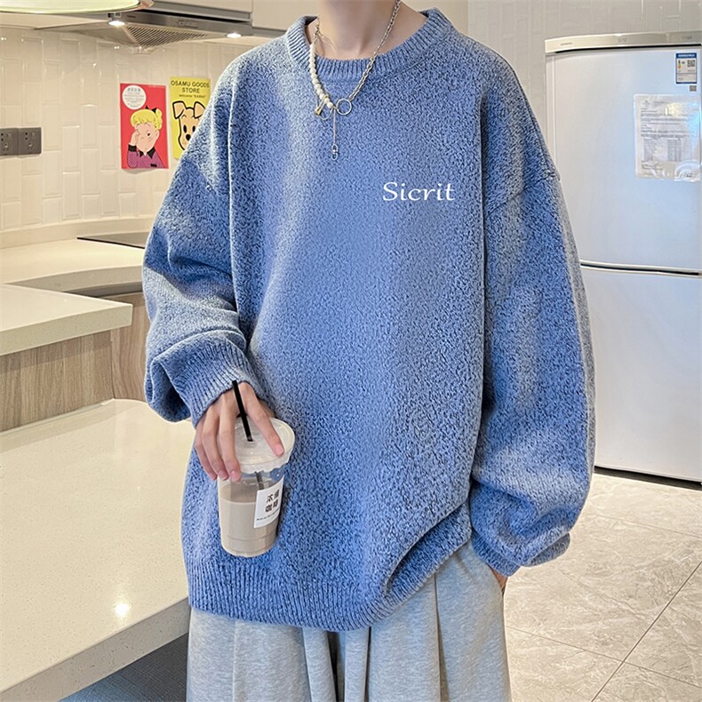加厚加绒毛衣男大码毛线衣男针织衫男线衫M19098-P45加绒款-P65,男装针织衫/毛衣,电商A040