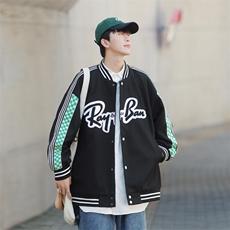 秋季潮牌棒球服男女潮流港风学院风华夫格夹克外套模J203-P75，男装夹克，星座815-2