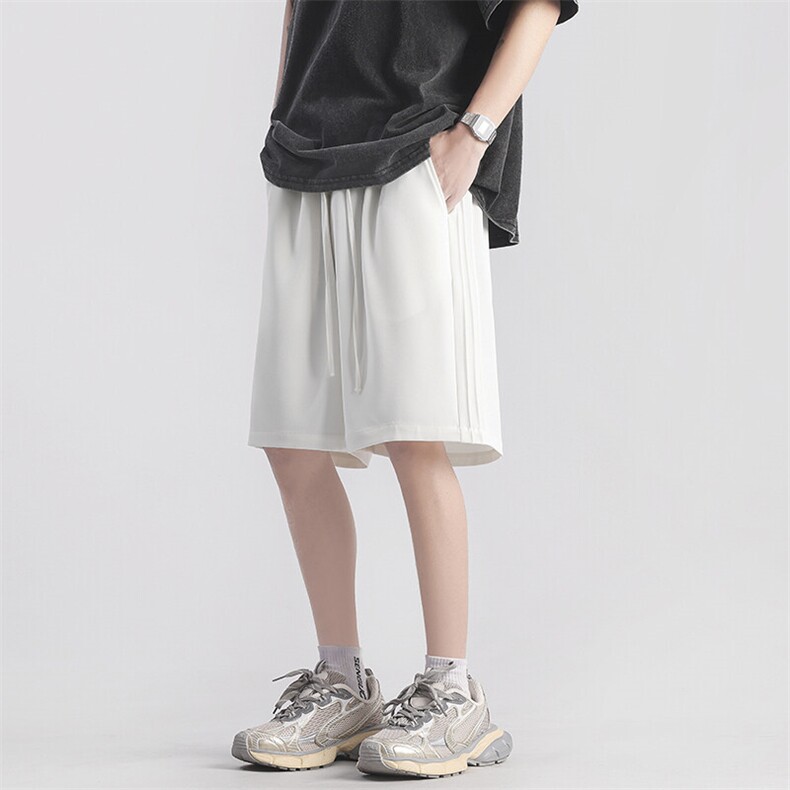 24夏季新款冰丝凉感侧边拉条短裤宽松 M~4XL XZ604-DK204-P35控48图片
