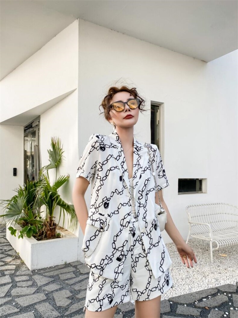 锁链套装，女装职业装，M&G