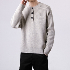 【抖音得物】2025秋季时尚毛衣针织衫男士圆领宽松长袖,男装针织衫/毛衣,电商A113