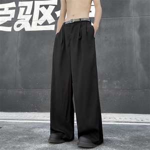 西装裤子男日系裤子宽松直筒休闲长裤垂感阔腿西裤K310-P45图片