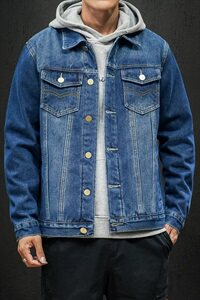 秋冬季加绒加厚牛仔夹克男修身休闲韩版潮流外套日系衣服1608-P95图片 秋冬季加绒加厚牛仔夹克男修身休闲韩版潮流外套日系衣服1608-P95图片