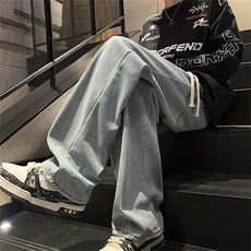 秋冬季垂感阔腿长裤牛仔裤男款美式复古潮牌休闲直筒裤K7563-P42，男装牛仔裤，星座512-3