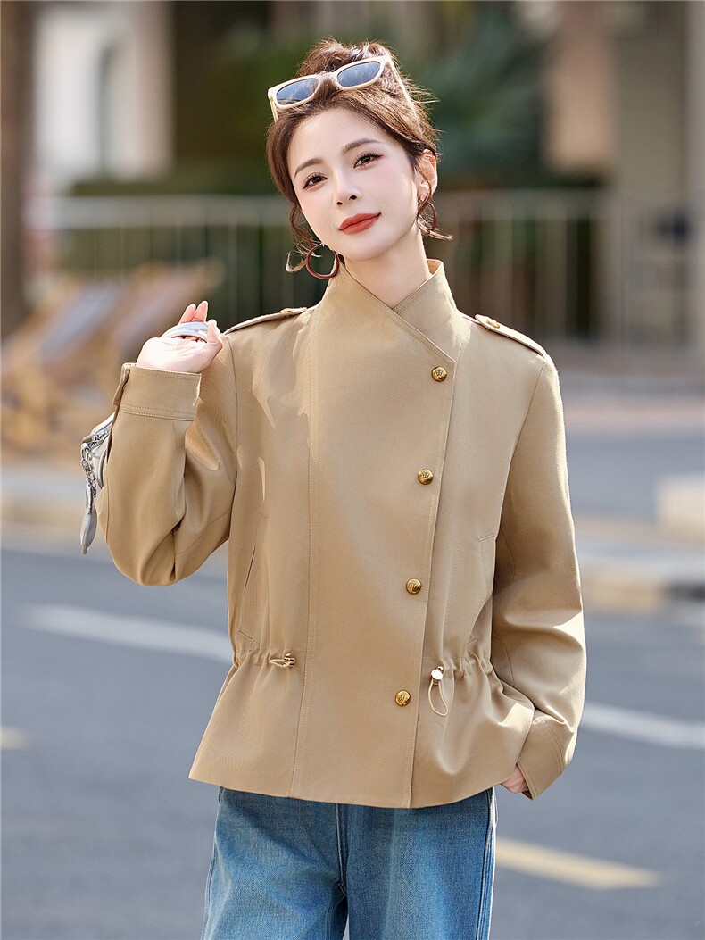 2026年春季休闲风外套配围巾,女装短外套,依如秀(原杭风阁)