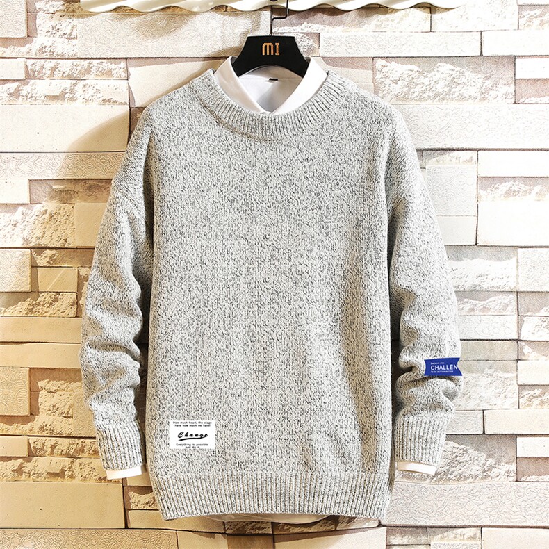 M19062-P45加绒款-P65加厚加绒毛衣男大码毛线衣男针织衫砖墙,男装针织衫/毛衣,电商A040A