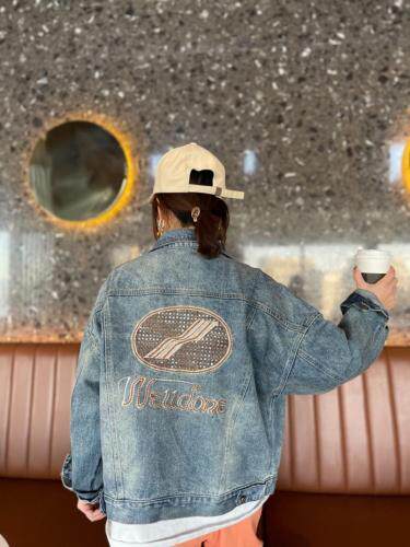 牛仔外套，女装，跳跳谷