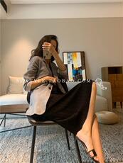 百褶风琴冰丝连衣裙，女装连衣裙，挚尚羊绒