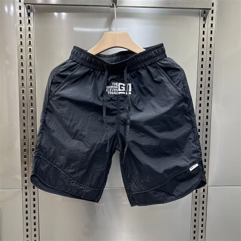 夏季四分短裤男冰丝速干运动裤潮牌宽松百搭薄款休闲五分裤沙滩裤，男装牛仔裤，星座506A