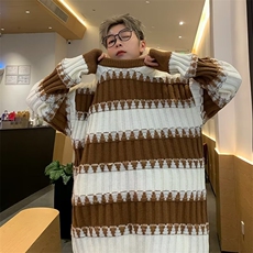 美式圆领毛衣男慵懒风休闲针织衫X7323P48，男装针织衫/毛衣，星座1116-2