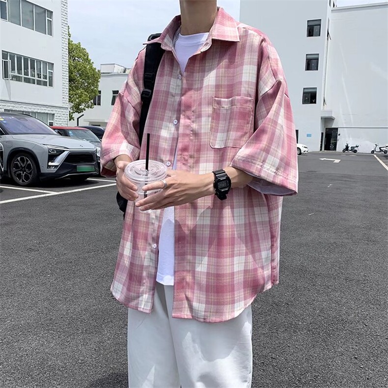 短袖衬衫春款男港风潮流C728P30,男装衬衫,星座1116-2