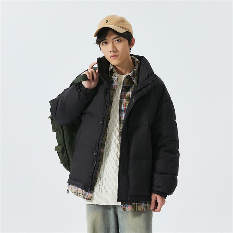 新标白鸭绒羽绒服简约个性休闲立领舒适假两件外套ESY0220-P228图片