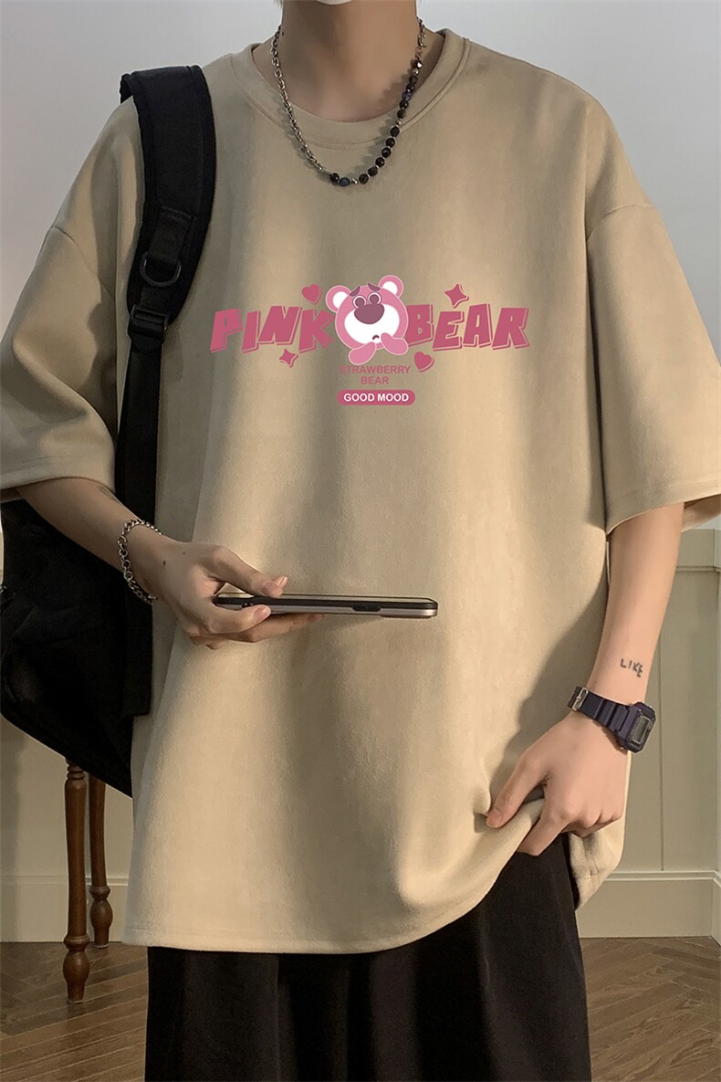 麂皮绒短袖t恤男大码半袖男酒店风JD82329-P25,男装T恤,电商A040