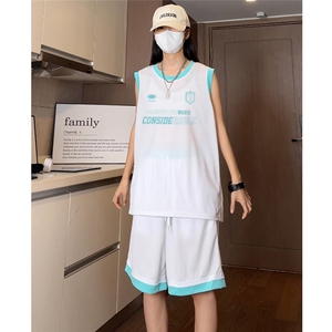 中性 24夏款时尚字母印花背心休闲运动套装 TZ6305 P50控68图片