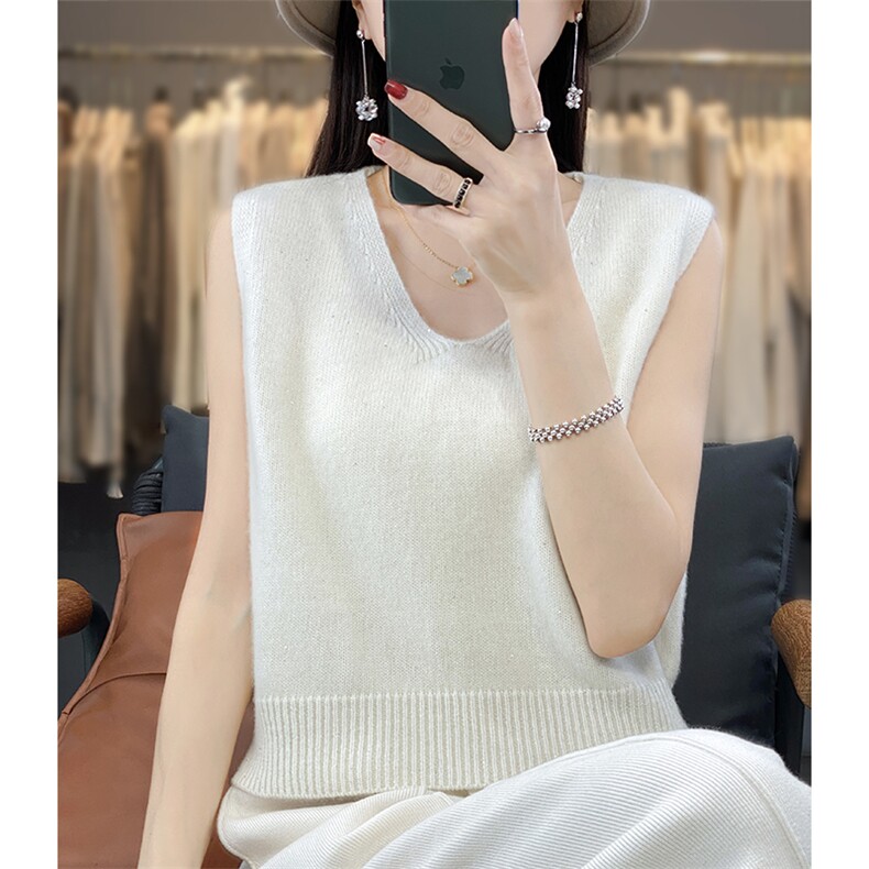 2024秋季新款亮片丝绒无袖马甲休闲百搭,女装马甲,美雪羊绒