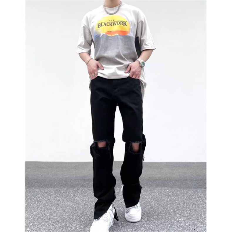 1506A/G9980/P41美式街头水洗做旧破洞牛仔裤,男装牛仔裤,星座1506A