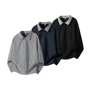 加绒加厚卫衣千鸟格长袖t恤polo打底衫504-T503-特P28（加绒P33）图片