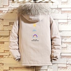 MM48141-P130冬季大毛领衣男士大码加厚袄男服网格挂拍，男装棉衣，电商A040A