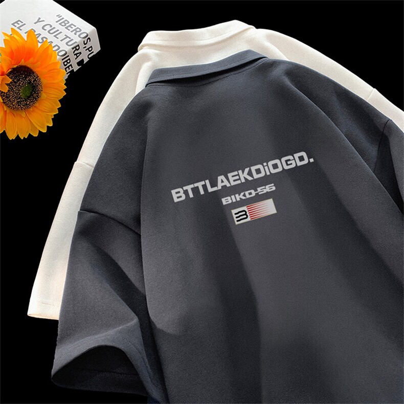 可设48小时支持抖音得物来样二开网眼透气翻领t恤美式短袖POLO衫，男装T恤，电商A486