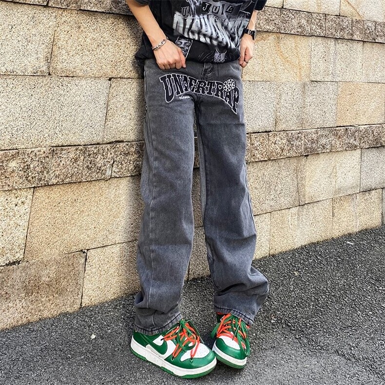 牛仔裤男夏季潮大码休闲裤子高街设计刺绣B13P50,男装牛仔裤,星座1116-2