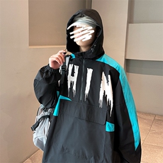 秋款港风印花男士休闲夹克套头连帽上衣外套潮A071-Y295-P80，男装夹克，电商A071