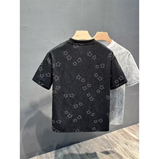 男士夏季新款潮牌印花休闲短袖青年时尚圆领百搭半袖纯色T恤，男装T恤，星座1013