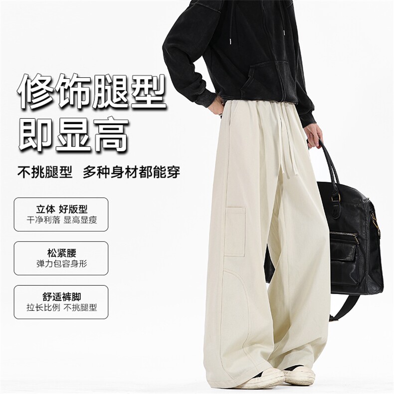 秋冬弯刀阔腿裤美式高腰显瘦休闲裤镰刀裤K02532-P55图片