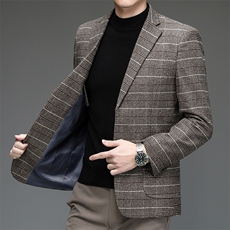 BV8102钱塘2020-2秋冬男士西装时尚格纹休闲西服外套主推款P125，男装西服，钱塘207-2