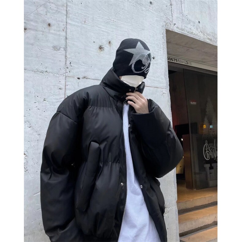 简约立领短款棉服外套男宽松冬季加厚休闲短款棉衣  Y8145 P90图片