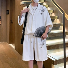 TZ96971/P960夏季新款新中式风刺绣西服领衬衣裤子套装男两件套，男装西服，电商A141