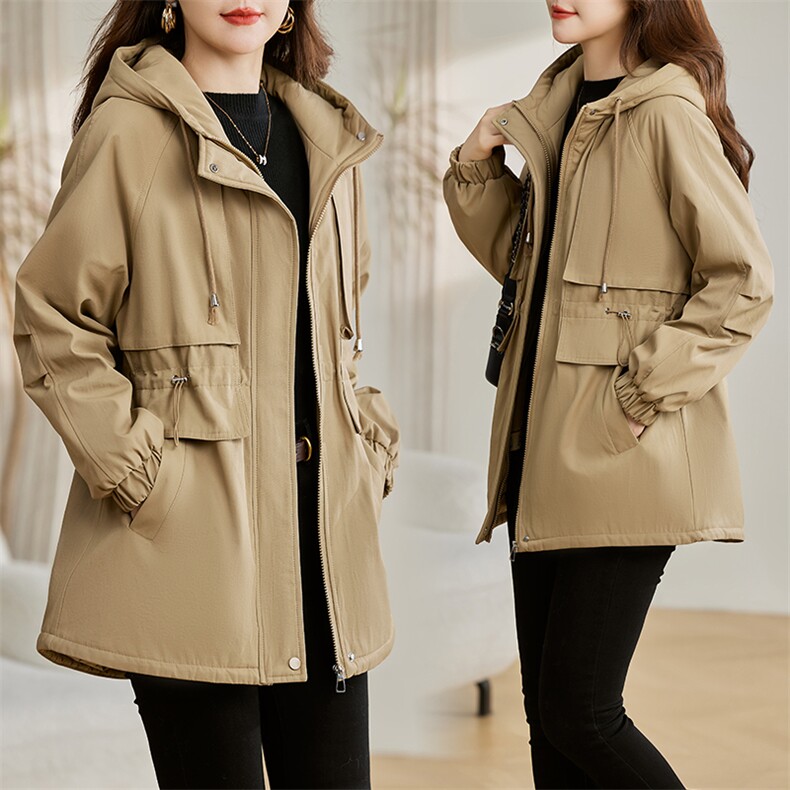 现货！棉衣女2024年冬季新款韩版修身加绒加厚派克服休闲棉服,女装棉衣/棉服,慕咨